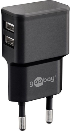 Goobay Dual USB Laddare - Sort (EU)