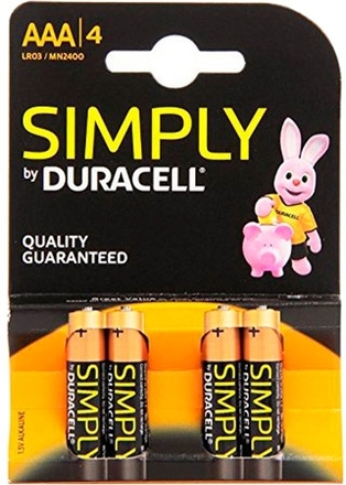 Duracell Simply AAA Batterier - 4 st