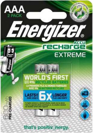 Energizer AAA Uppladdningsbar batterier - 2 PCS