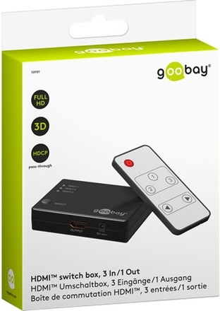 Goobay HDMI Switch Box - 3in/1out