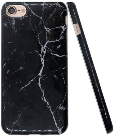 iPhone 7+/8+ Cover - Svart Marmor