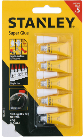 Stanley Super Glue Superlim 5 pak