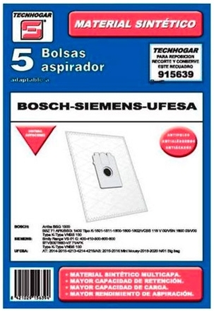 Tecnhogar Bosch/Siemens/Ufesa Dammsugarpåsar - 5 st