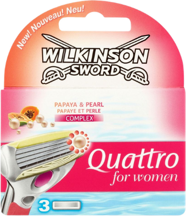 Wilkinson Sword Quattro Women Papaya & Persika Rakblad - 3 PCS