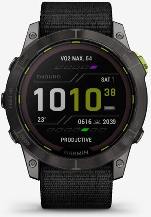 Garmin Enduro 2 GPS-Klokke Gray DLC Ti med sort UltraFit-nylonrem