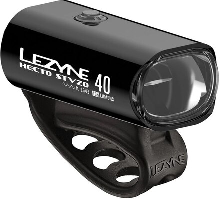 Lezyne Hecto StVZO Frontlys 15/40 lux, 2,75-7 t, USB, IPX7, 114 g