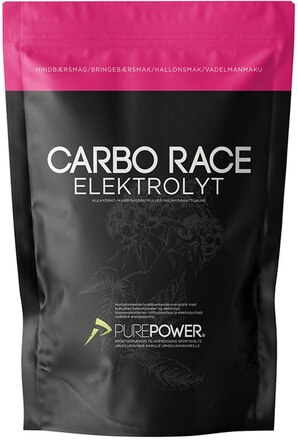PurePower Carbo Race Drikk Bringebær, 1 Kg, Energi og Electrolytter