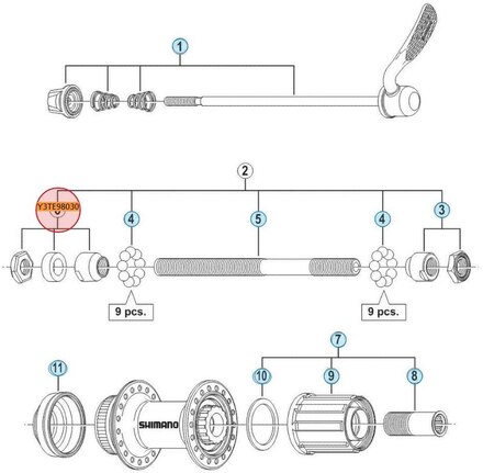 Shimano FH-RM35 Venstre Konus Venstre