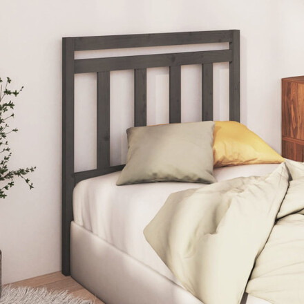 Sänggavel grå 81x4x100 cm massiv furu
