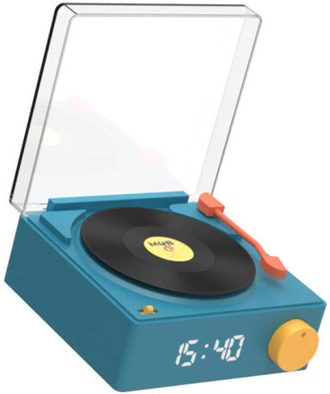 MOB Speaker Alarm Clock Vinyl Retro Blue