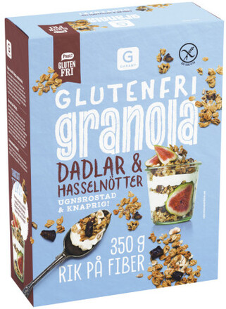 Granola Dadlar & Hasselnötter Glutenfri 350G