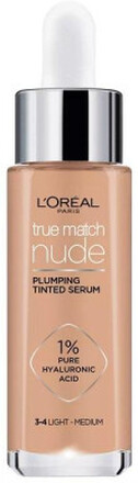 L'Oréal True Match Nude Plumping Tinted Serum Foundation 3-4 Light-Medium 30ml