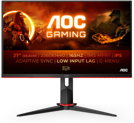 AOC Q27G2S/EU platta pc-skärmar 68,6 cm (27") 2560 x 1440 pixlar Quad HD LED Svart, Röd