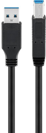 Goobay 93655 USB-kablar 1,8 m USB 3.2 Gen 1 (3.1 Gen 1) USB A USB B Svart