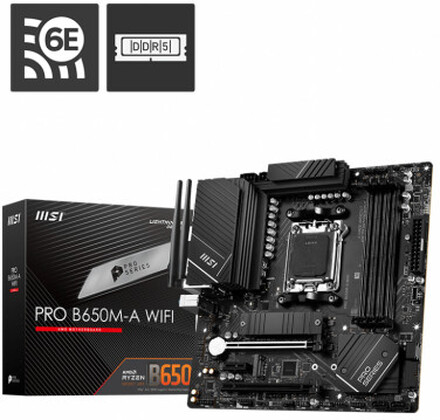 MSI PRO B650M-A WIFI moderkort AMD B650 AM5-sockel micro ATX