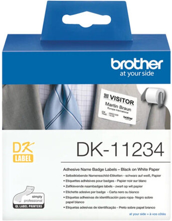 Brother DK-11234 utskriftsbara etiketter Vit Självhäftande skrivaretikett