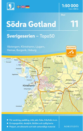 11 Södra Gotland Sverigeserien Topo50 : Skala 1:50 000