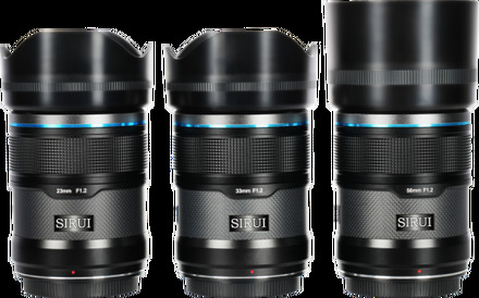 Sirui Sniper Lens APS-C AF Kit 23, 33 & 56mm F1.2 X-Mount Black Carbon