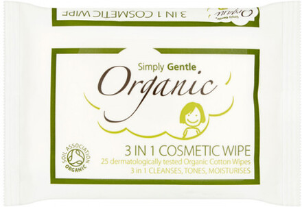 Organic 3 in 1 Cosmetic Wipe 25 wipes