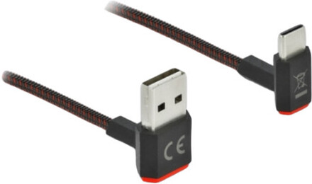 DeLOCK 85274 USB-kablar 0,2 m USB 2.0 USB A USB C Svart