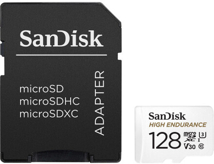 Minneskort MicroSDXC 128GB High Endurance med adap
