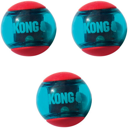 Hundleksak Squeezz Action Red Small 3-p Kong 5 cm