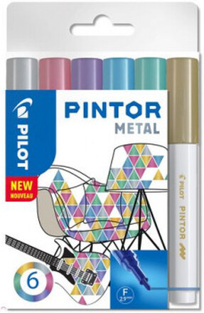 Märkpenna PILOT Pintor F Metal Mix 6/fp