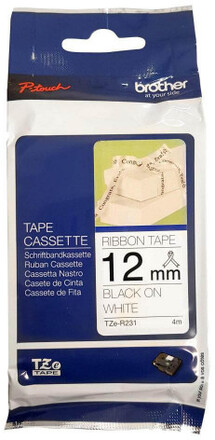 Tape TZE-R231 12mm Black on White