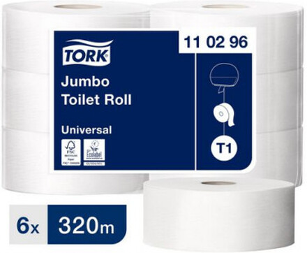 Toalettpapper TORK Uni T1 2-lag 6/fp