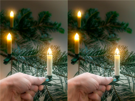 LED Juletræslys med Klemmer og Fjernbetjening - 20 stk