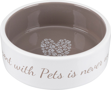 Pet's Home keramikskål, cream/taupe (1,4 L)