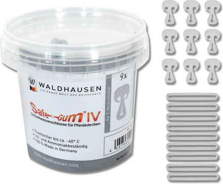 Waldhausen Safe-Gum® Säkerhetsgummi, 18 st, Mix silvergrå
