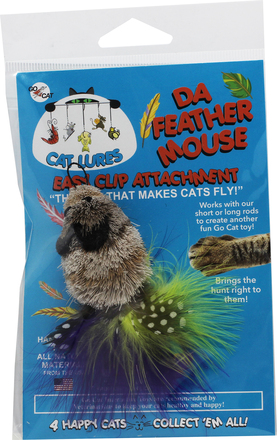 Go Cat Da Feather Mouse - Kattleksak - Refill