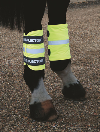 Shires Equi-Flector wraps - benreflex - Neongul