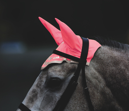 Shires Equi-Flector Fly veil - Reflex huva - Rosa (Pony)