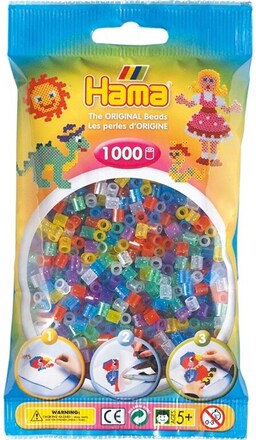 Pärlor till pärlplatta Hama Midi Glitter Mix 1000st 207-54