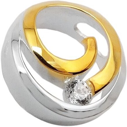 PENDANT CIRCLE 2-TON ZIRCONIA SILVER 925