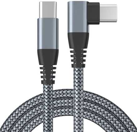 INF USB-C laddare med vinklad kontakt 60 W snabbladdning Grå 2 m