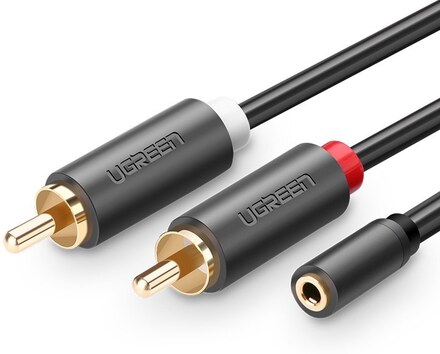 Ugreen AV102 10561 audio mini jack cable 3.5mm (female) - 2RCA (male) 0.25m - gray