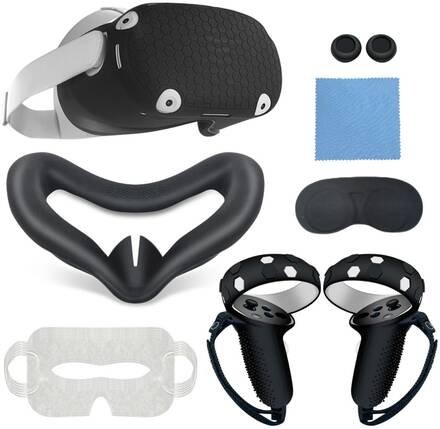INF Oculus Quest 2 tillbehör, silikon ansiktsskydd, VR skalskydd, ögonmask