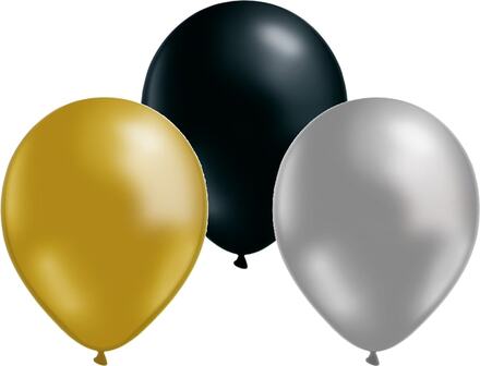 Ballonger Guld Silver Svart - Festliga Latexballonger för Alla Tillfällen