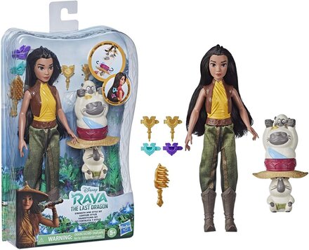 Disney Raya and The Last Dragon Strength and Style Set Fashion Doll, Hair Twisting Tool, Hair Clips