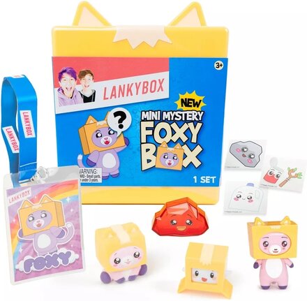 LankyBox Mini Foxy Mystery Box Med Figurer, Squishies, Stickers mm
