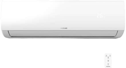Cecotec 12000-BTU split air conditioner with heat pump, remote control, and LED display.