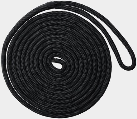 Förtöjningslina med splitsad ögla NOCK Smögen, 24-flätad polyester, Ø14 mm, 6 meter, svart