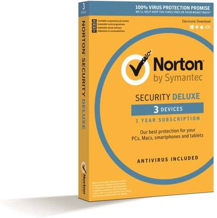 Norton Security Deluxe - 3 enheder (v. 3.0) - bokspakke (1 år)