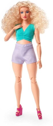 Barbie Signature Looks Posable Doll Curvy Curly Blonde Hair #16 Docka