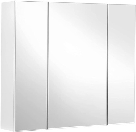 Rootz Spegelskåp - Badrumsskåp - Förvaringsskåp - Väggmonterad - 3 dörrar - Justerbara hyllor - Modernt - 60 x 15 x 55 cm