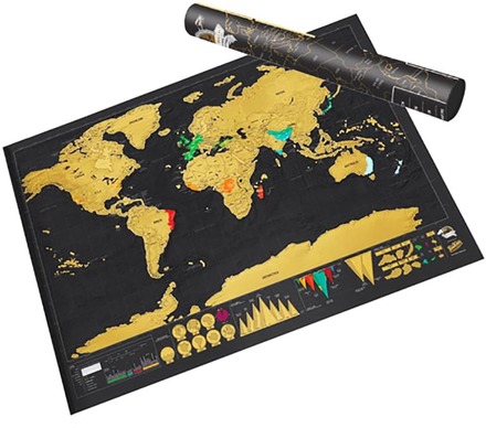Scratch map , Skrapkarta - Världskarta