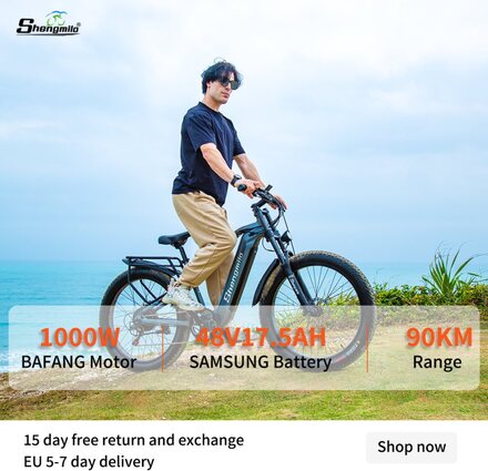 Shengmilo MX05 elcykel 26 tum el mountainbike elcykel 840WH SAMSUNG batteri elcykel med feta däck, BAFANG Motor 1000W